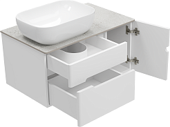 Misty Тумба с раковиной Роял 80 подвесная белая матовая – фотография-6