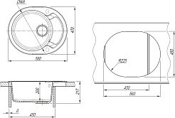 Dr. Gans Мойка кухонная Берта 580 базальт – фотография-4