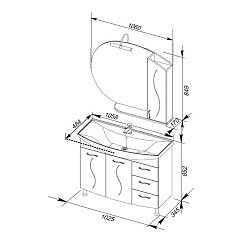 Aquanet Мебель для ванной "Моника 105" белый – фотография-4