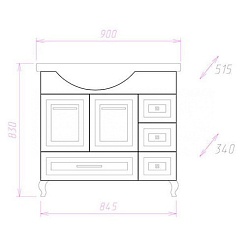 Onika Тумба с раковиной Александрия 90.16 – фотография-2