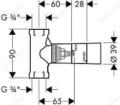Hansgrohe Запорный вентиль 15970180 шпиндельный, скрытая часть – фотография-2