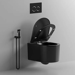 Ceruttispa Унитаз подвесной Tanaro Aria MB CT9238 черный матовый – фотография-2