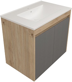Teymi Тумба под раковину Netta 70 подвесная без фасада дуб – фотография-2
