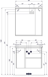 Акватон Тумба с раковиной Стоун 80 сосна арлингтон – фотография-7