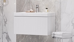 Velvex Тумба с раковиной Compo 70.1Y белый глянец – фотография-3