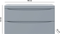 Vivon Тумба с раковиной Ostin 90 подвесная серая матовая – фотография-17