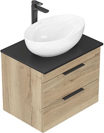 Onika Тумба с раковиной и столешницей Легран 60 подвесная дуб галифакс – фотография-3