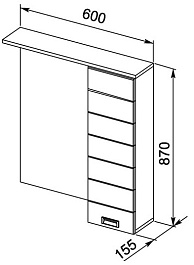 Aquanet Зеркальный шкаф "Доминика 60" белый – фотография-3