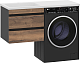 Misty Тумба с раковиной Коломбо 120 L подвесная под стиральную машину дуб галифакс/антрацит – фотография-11