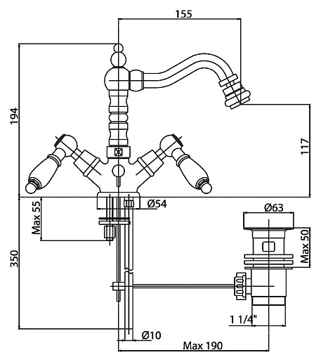 Cezares Смеситель DIAMOND-BS2-01-Sw для биде – фотография-2