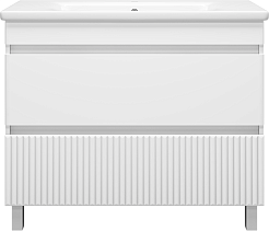 Misty Тумба с раковиной Мира 100 белая матовая – фотография-1