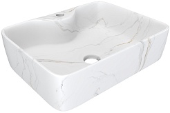 Teymi Раковина накладная Helmi S 48 T50284 белый мрамор – фотография-1