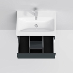 Am.Pm Тумба с раковиной Gem 60 графит матовый, с 2 ящиками – фотография-7