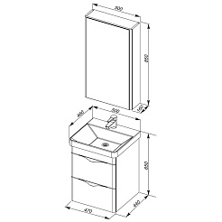 Aquanet Мебель для ванной "Орлеан 50" белая (183183) – фотография-8