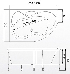 Akrilan Акриловая ванна Laguna ALSINA 160 L – фотография-6