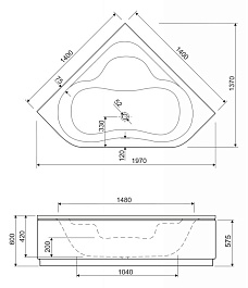 Cezares Акриловая ванна PLITVICE-140 – фотография-3
