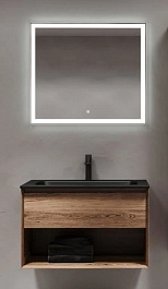 Sancos Мебель для ванной Marmi 1.0 80 дуб чарльстон чёрная раковина  – фотография-1