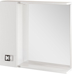Mixline Зеркало-шкаф Квадро 75 L белый – фотография-1