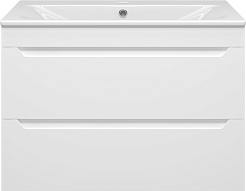 Misty Тумба с раковиной Бриз 80 подвесная белая матовая – фотография-1