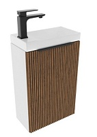 Зов Тумба с раковиной Монови Слим 40 подвесная белая/тростник