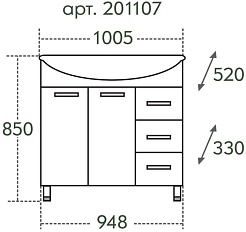 СанТа Тумба с раковиной Эльбрус 100 – фотография-8