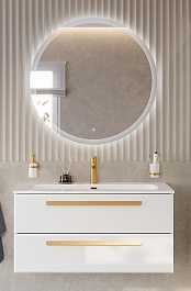 BelBagno Мебель для ванной Eco Cer-N 100 CZR-8073-100 bianco opaco ручки сатиновое золото – фотография-1