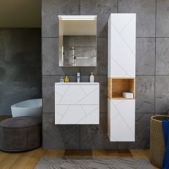 Бриклаер Мебель для ванной Кристалл 60 белая – фотография-2