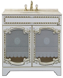 Misty Тумба с раковиной Элис 90 белая патина – фотография-1