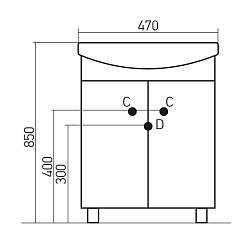 Mixline Тумба с раковиной Астра 47 – фотография-2