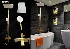 Gappo Душевая стойка G17-3 G2417-3 золотой сатин – фотография-2