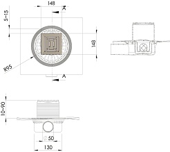 BERGES Wasserhaus Душевой трап Zentrum Uno 150 090372 хром матовый – фотография-5