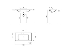 GSI Подвесная раковина Pura 8844111 100 см – фотография-3