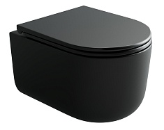 Ceramicanova Подвесной унитаз Ulma Торнадо CN4006TMB безободковый чёрный матовый