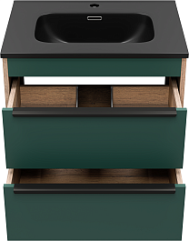 Brevita Мебель для ванной Greenwood 60 подвесная зеленая матовая/дуб галифакс олово – фотография-6