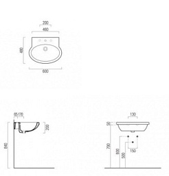 GSI Подвесная раковина Panorama 6638111 60 см – фотография-2