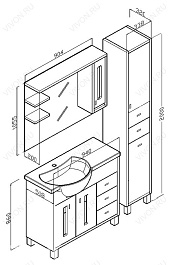 Бриклаер Зеркальный шкаф Бали 90 R венге – фотография-4