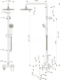Bravat Душевая стойка Opal R F6125183CP-A2-RUS хром – фотография-2