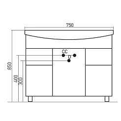 Mixline Мебель для ванной Нептун 75 – фотография-6
