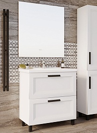 ASB-Mebel Мебель для ванной София 80 белая матовая – фотография-1