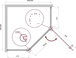 BelBagno Душевой уголок Uno 90/90 UNO-195-P-1-90-C-Cr стекло прозрачное – фотография-3