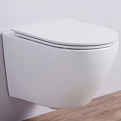 Esbano Унитаз Azalea подвесной безободковый белый матовый – фотография-1