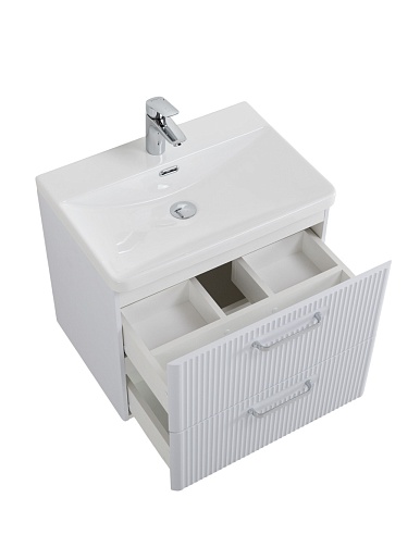 BelBagno Тумба с раковиной Due 50 подвесная Белый металлик ручки Хром полированный – картинка-15