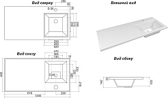 Misty Тумба с раковиной под стиральную машину Ингрид 120 R белая – фотография-16