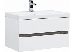 Aquanet Комплект мебели Беркли 80 белый глянец/дуб рошелье – фотография-12