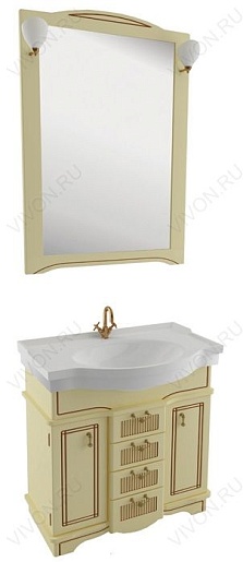 Aquanet Зеркало для ванной "Луис 80" бежевое (173216) – фотография-2