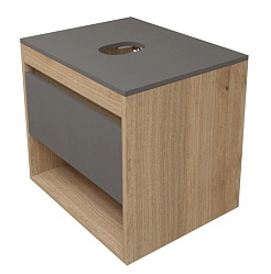 Teymi Тумба с раковиной Ritta 55 дуб эврика/графит матовый подвесная T60523 раковина T50304 – фотография-2