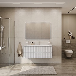 Cezares Тумба с раковиной Duet-N 120 подвесная CZR-8073-120 ясень белый софт – фотография-8