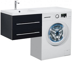 Aquanet Тумба с раковиной Верона 120 L подвесная черная – фотография-1