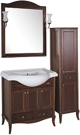 ASB-Woodline Мебель для ванной Салерно 80 антикварный орех, массив ясеня – фотография-7