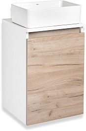 Runo Мебель для ванной Бари 40 R Duo подвесная дуб крафт/белая – фотография-4